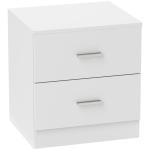 Mesa de Cabeceira Moderna Mesinha de Cabeceira com 2 Gavetas para Sala Quarto Capacidade 30 kg 45x39,5x49 cm Branco