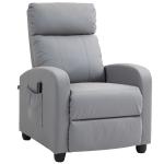 Poltrona de Massagem Reclinável com Controlo Remoto 2 Áreas de Massagem 8 Programas 5 Níveis 68x88x98 cm Cinzento
