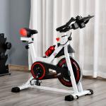 Bicicleta Ergométrica com Tela LCD Sela Ajustável Volante 8 kg para Escritório Branco