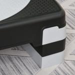 Step para Exercício Aeróbico Plataforma Step com Altura Ajustável em 3 Níveis com Carga Máxima 150kg para Exercício em Academia Casa 80x31x10 - 20cm Preto e Branco