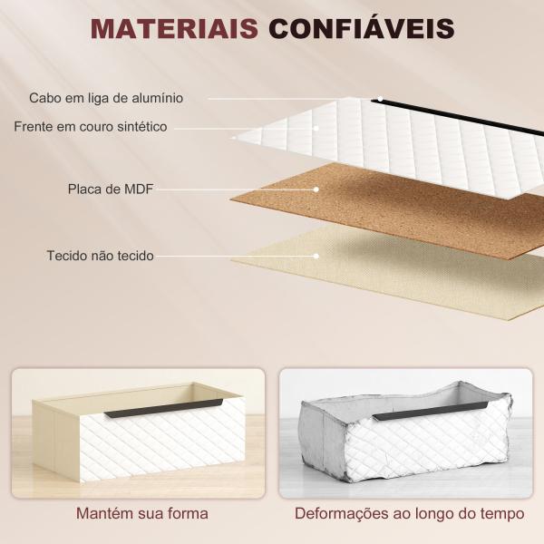 Cómoda com 2 Gavetas de Tecido Frentes com Padrão de Diamante Móvel de Arrumação 59,5x30x54 cm Madeira e Branco
