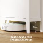 Sapateira para Entrada com 3 Gavetas Prateleiras Ajustáveis e Puxadores em PU para 21 Pares de Sapatos 80x24x131 cm Branco