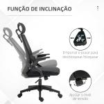 Cadeira de Escritório de Malha Confortável Giratória com Altura e Apoio para a Cabeça Ajustáveis Apoio Lombar Preto 60x61x104,5 - 121,5 cm
