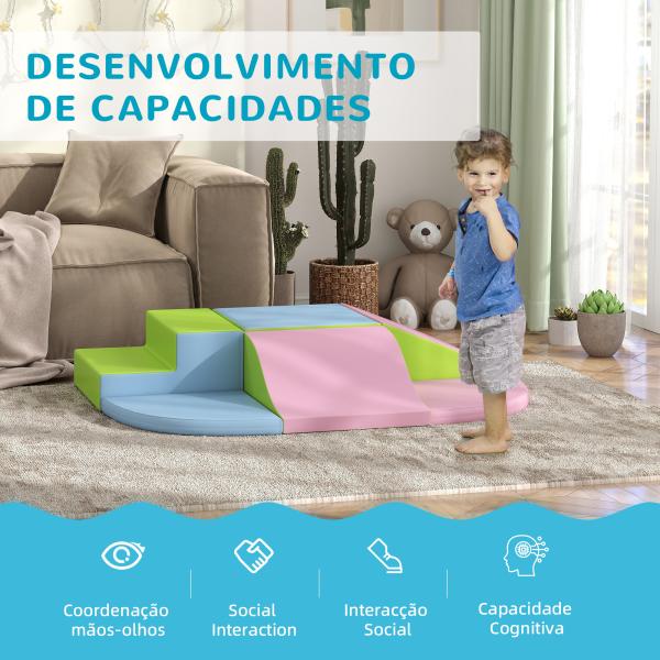 Conjunto de 6 Blocos de Espuma para Crianças de 12 - 36 Meses Brinquedo Educativo de Construção 150x100x24 cm Multicor