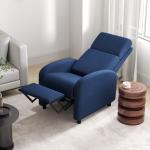 Cadeirão Relax Reclinável até 160° com Apoio para os Pés, até 120 kg, 64x86x102 cm, Azul - Escuro