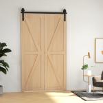 4FT/122CM Kit de Ferragens para Porta Deslizante Dobrável para 2 Portas com Trilho para Celeiro Preto