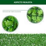 Vedação Artificial em Rolo 3m Vedação de Privacidade para Balcão Jardim Exterior Planta Decorativa de Parede PE Verde