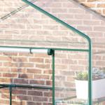 Estufa de Jardim com 8 Prateleiras Cobertura de PVC e Estrutura de Aço 143x73x195 cm Transparente e Verde