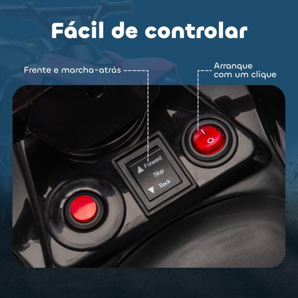 Quadriciclo Elétrico para Crianças 6 V Quadriciclo para Crianças com Velocidade até 3 km/h Faróis e Música 70x42x45 cm Rosa