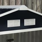 Abrigo de Jardim 213x130x185cm Abrigo de Jardim Metálico de Exterior com 2 Portas Deslizantes e 4 Janelas Cinza Escuro