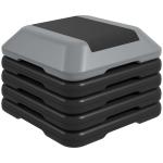 Step para Fitness Stepper Antiderrapante com Altura Ajustável de 10/15/20/25/30 cm Suporta até 150 kg Cinzento