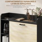 Sapateira Estreita com 3 Prateleiras Laterais e Prateleiras Ajustáveis para 15 Pares de Sapatos 83x24x90,5 cm Madeira e Preto