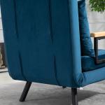 Poltrona Convertível em Cama Poltrona 3 em 1 Convertível em Cama com Encosto Ajustável em 5 Níveis 63x73x81 cm Azul