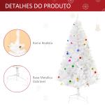 Árvore de Natal Artificial 180cm com 930 Ramos de PVC 48 Decorações Incluidas Decoração de Natal Ø105x180cm Branco