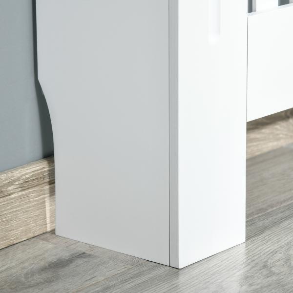 Cobertura Radiador 78x19x81 cm Cobertura para Radiador de MDF com Desenho Moderno e Prateleira Branco