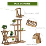 Suporte para Plantas Estante para Plantas de Madeira com 5 Níveis para Interior Exterior 98x28x95 cm Madeira