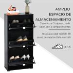 Armário de Sapatos Moderno Sapateira para Corredor Entrada com 6 Prateleiras de Armazenamento Espaço de Exibição 60x26x124cm Preto