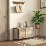 Baú de Armazenamento 95L Baú de Arrumação com Tampa Banco de Armazenamento com Dobradiça de Segurança 80x40x50 cm Cinza Claro