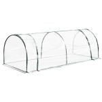 Estufa transparente para jardim ou terraço para cultivo de plantas e flores com porta zip 250x100x80cm PVC