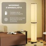 Candeeiro de Pé Moderno Candeeiro de Sala com Brilho Temperaturas de Cor Ajustáveis 3000K - 6000K Controle Remoto Magnético Temporizador para Quarto Escritório Decoração Ø20x135 cm Bege