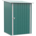 Abrigo de Jardim de Aço Galvanizado com Porta Fechadura e Teto Inclinado 0,92 m² 100x103x160cm Verde
