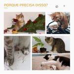 Arranhador para Gatos Pequenos Arranhador para Gatos com Poste de Juta Rampa Caverna e Bola Suspensa 40x40x57 cm Cinza