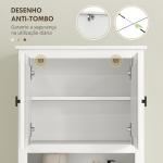 Móvel sobre Sanita Armário sobre Sanita com 2 Portas com Frente em Vime Compartimento e Prateleira Ajustável 60x19,5x160 cm Branco
