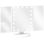 Espelho de Maquilhagem com Luz com Aumento 1x/2x/3x Rotação Livre de 180° 21 Luzes LED 28x12x18 cm Branco
