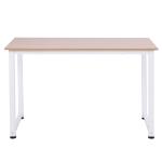 Secretária Moderna Mesa de Estudo com Estrutura de Aço e Pés Ajustáveis Mesa de Computador 120x60x76 cm Branco e Madeira