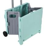Carrinho de Armazenamento Dobrável Carrinho de Compras com 2 Rodas Capacidade 32L para Casa 41,5x32,5x85 cm Verde