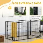 Parque para Cães de 6 Painéis com Largura Ajustável e Estrutura de Aço 82,5 - 150x79x81 cm Preto