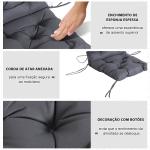 Conjunto de 2 Almofadas de Cadeira 50x98x8 cm Almofadas de Cadeira de Exterior para Jardim Terraço Varanda Cinza Escuro