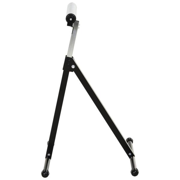 Cavalete Telescópico com Rolo Dobrável e Altura Ajustável entre 68 - 110cm com Manivela de Bloqueio Carga Máx. 60/90kg Preto e Prata