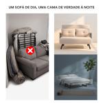 Sofá Cama Convertível 2 Lugares Dobrável com Encosto Ajustável em 5 Níveis e 2 Almofadas 102x73x81 cm Bege Creme