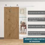 Ferragens para Porta Corredeira Kit de Acessórios para Porta Corredeira de Madeira com Guia de Chão Trilho de Aço de Carbono Branco
