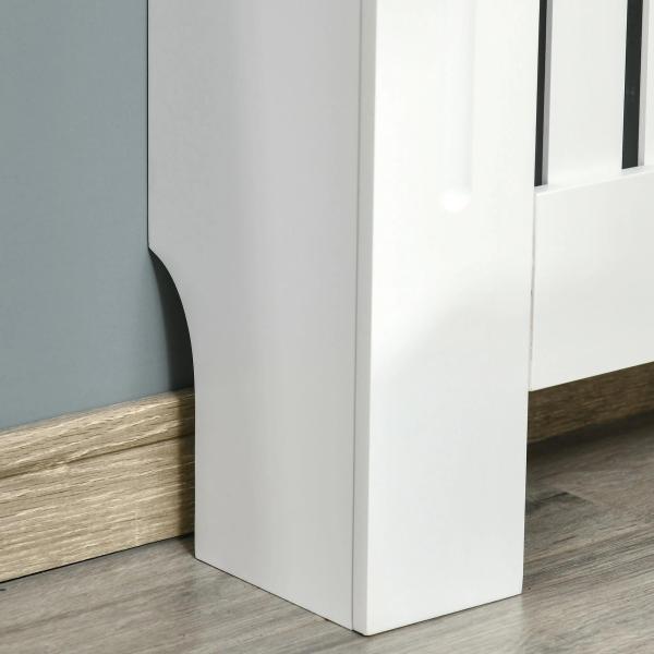 Cobertura Radiador 78x19x83cm Cobertura Radiador de MDF e Melamina de Madeira com Dispositivo Anti - Rolamento Desenho Moderno para Sala de Estar Dormitório Branco