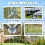 Galinheiro para Exterior 3x3,4x1,9 m Galinheiro de Aço Galvanizado com Cobertura Anti - UV Gaiola para 10 - 15 Galinhas Prata