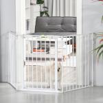 Barreira de Segurança para Animais de Estimação Barreira Dobrável de 3 Painéis 180x74,5 cm Branco
