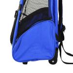Transportadora 2 em 1 para Animais de Estimação Mochila ou Carrinho de Viagem para Cães e Gatos com 2 Rodas Alça Retrátil de Alumínio e Bolso de Armazenamento 42x25x55cm Azul