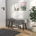 Banco de Pé de Cama Multifuncional e Moderno Banco de Dormitório com Pés de Aço e Assento Acolchoado 100x36x45 cm Cinza