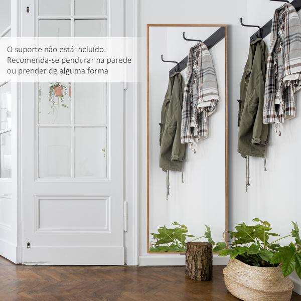 Espelho de Parede Espelho de Corpo Inteiro Estilo Moderno Decoração para Sala de Estar Dormitório Entrada 45x125 cm Madeira