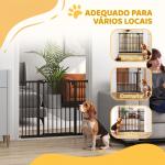 Barreira de Segurança para Cães 74 - 100 cm com Extensões, Montagem por Pressão e Duplo Bloqueio, Preto