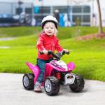 Quadriciclo Elétrico HONDA para Crianças de 18 - 36 Meses Quadriciclo Elétrico Infantil a Bateria 6V com Faróis LED Buzina Velocidade de 2,8km/h e Avance 65,5x35,5x43,5cm Rosa