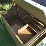 Galinheiro de Madeira Exterior Gaiola para 2 - 4 Galinhas com Grade de Arame Tetos Asfálticos Ninho Bandeja Removível Rampa e Zona Aberta 200x80x105cm Natural e Preto