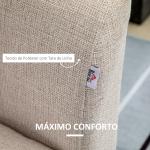 Banco de Armazenamento Estofado em Linho com Tampa Abatível e Pés de Madeira 120x45x54cm Bege