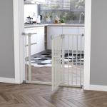 Barreira de Segurança para Animais de Estimação Cães com Extensão de 17,5 cm Sistema de Fechamento Automático 74 - 97,5x76,2 cm Branco