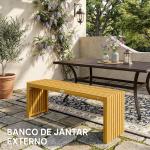 Banco de Jardim em Madeira de 2 Lugares 110 cm com Assento de Ripas Suporta 240 kg Madeira