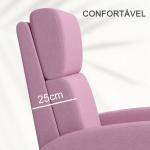 Poltrona Relax Reclinável até 160° Poltrona Reclinável Manual com Apoio para os Pés 64x86x102 cm Rosa