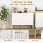 Aparador de Sala de Estar com Prateleira Ajustável Móvel para TV para Quarto Sala de Estar 107x35x80 cm Branco