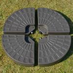 Base para Chapéu de Sol em 4 Partes Recarregável com Areia ou Água Desmontável para Jardim Pátio Ar Livre 100x100x10,5cm Marrom